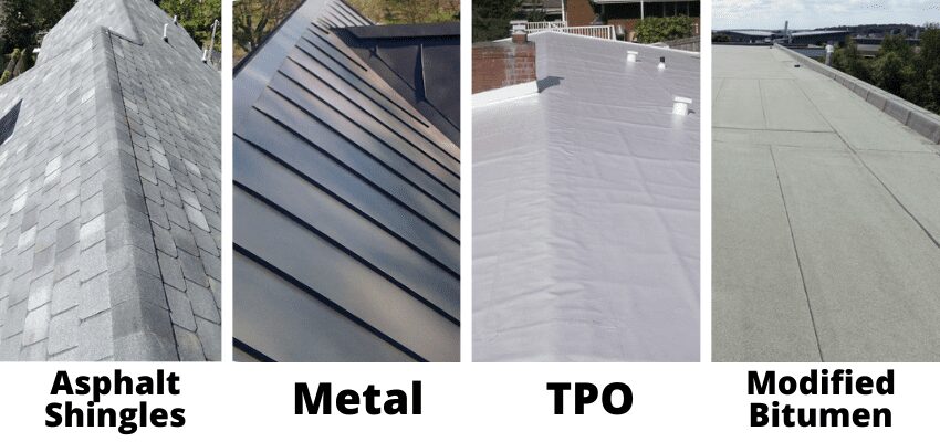 We do roof repairs on four major types in San Antonio, TX.