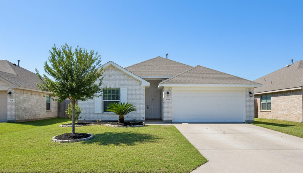 Boerne, TX home after roof replacement showing new asphalt shingle roofing system.